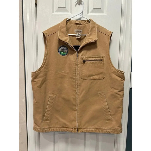 LL Bean Katahdin Iron Works Vest XXL Tall Company Patch Work Wear Western Cowboy - Picture 1 of 6
